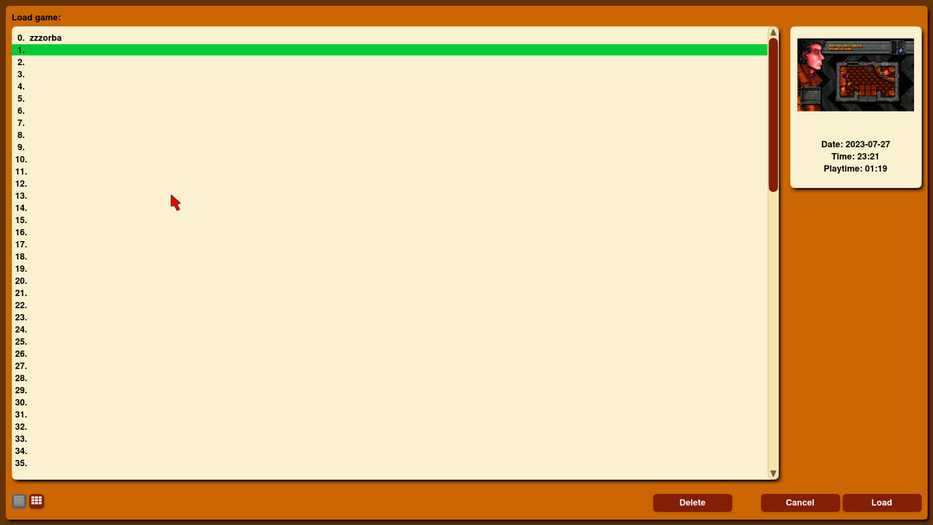 Windows screenshot (List mode)
